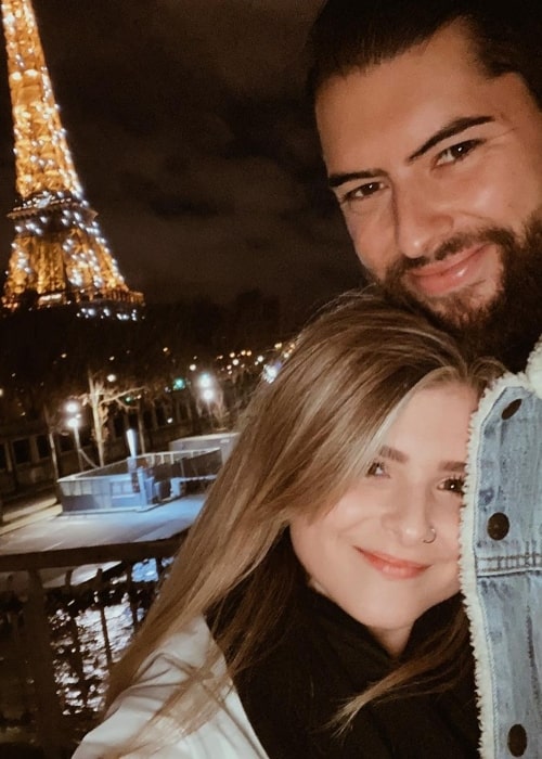 Isabella Palmieri clicking a selfie with Dylan Van Vleet in Paris, France in 2020