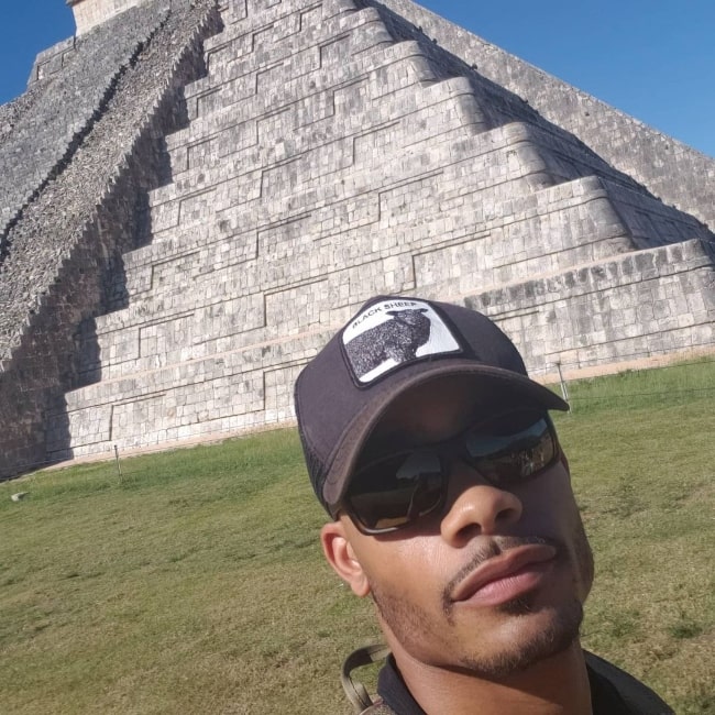 Jordan Calloway as seen while taking a selfie at Chichen Itza