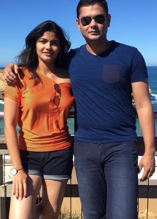 Kalpika Ganesh posing for a picture alongside her brother in Melbourne, Victoria, Australia