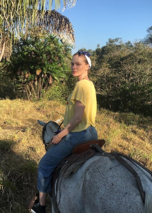 Kate Nauta as seen in a picture while riding a horse in February 2019