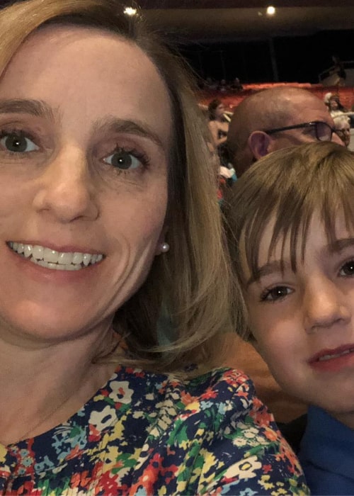 Kerri Strug with her son Tyler, as seen in March 2019