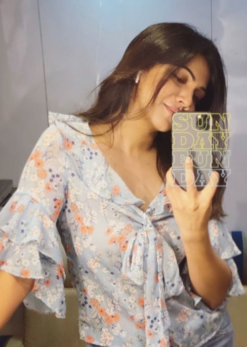 Madonna Sebastian clicking a mirror selfie in July 2020