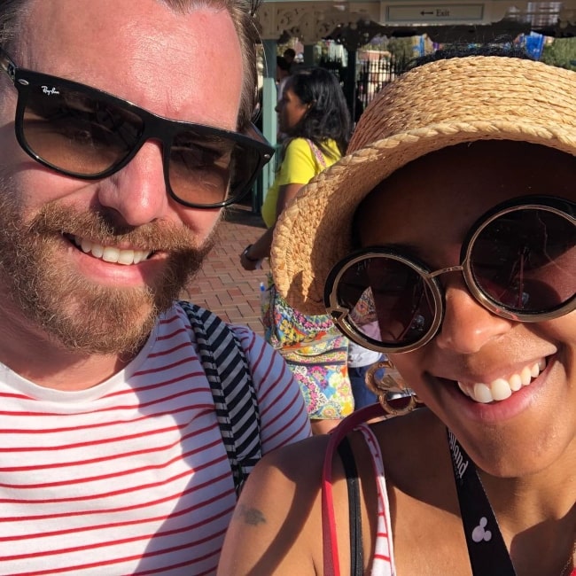 Marsha Thomason as seen in a selfie with her husband Craig Sykes in June 2018