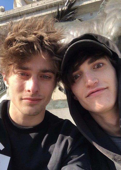 Maxence Danet-Fauvel (Left) in a selfie with Rocco Fasano at Place de la République in Paris in February 2019