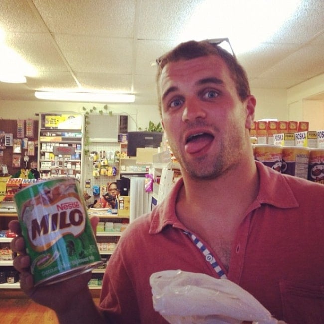 Milo Gibson in July 2012 wanting to have some delicious Milo