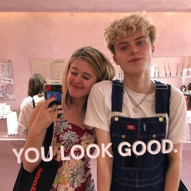 Noah Miller as seen in a selfie with his sister Bella in August 2020