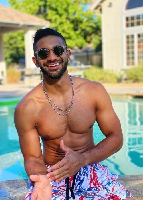 Rhys Athayde as seen while posing shirtless for the camera in Los Angeles, California in September 2020