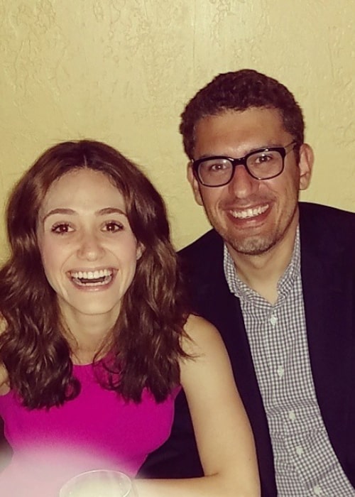 Sam Esmail and Emmy Rossum, as seen in June 2015