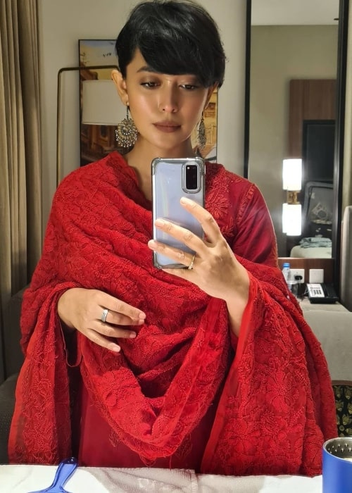 Sayani Gupta as seen in a selfie that was taken in January 2021