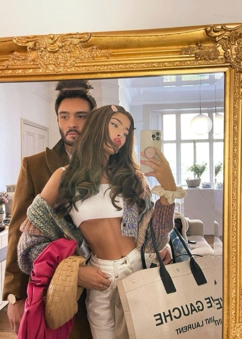 Tamara Francesconi and her beau Ed Westwick as seen in a selfie that was taken in April 2021