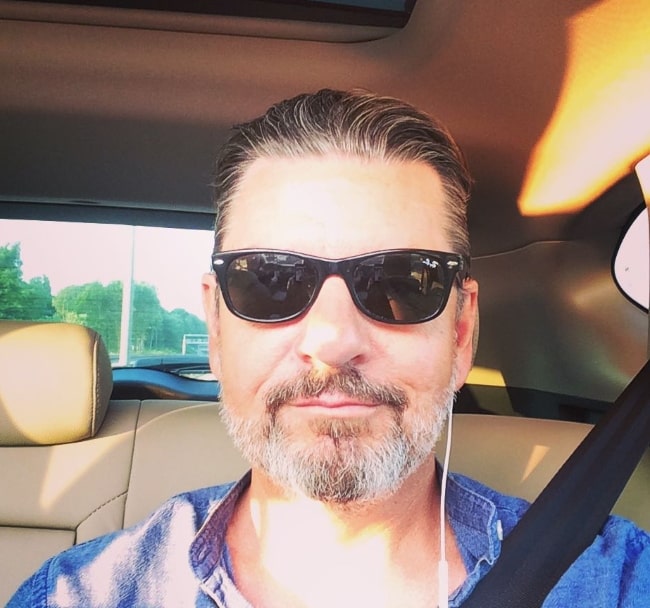 Thomas W. Gabrielsson taking a car selfie in Antwerp, Belgium in June 2017