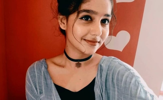 Anaswara Rajan taking a selfie in April 2020