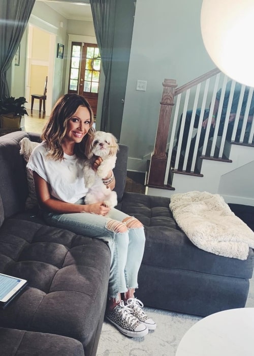 Carly Pearce as seen in a picture that was taken with her dog June in Nashville, Tennessee in May 2021