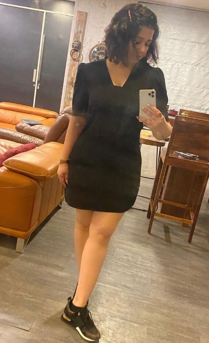 Charmy Kaur as seen while taking a mirror selfie in November 2020