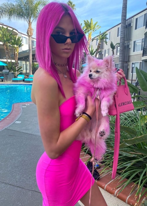 Dayna Marie as seen in a picture with her dog Coco in Burbank, California in January 2020