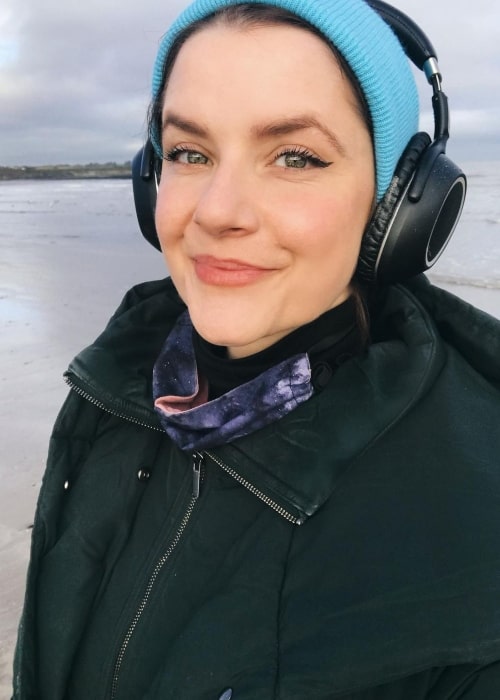 Erin McGathy as seen in a selfie that was taken at Rush North Beach in Ireland in January 2021