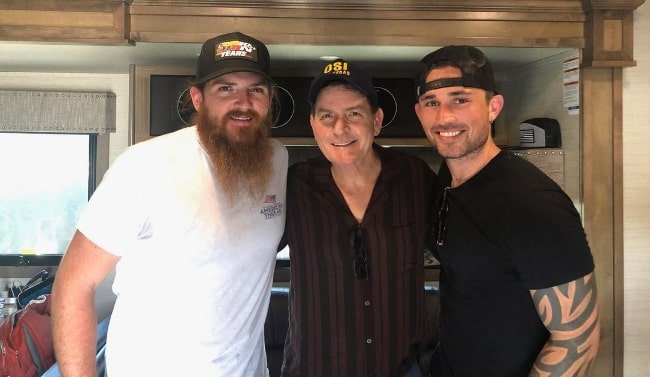 From Left to Right - Tim Montana, Charlie Sheen, and Michael Ray in October 2019