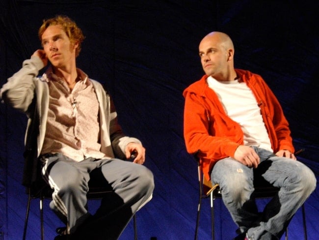 Jonny Lee Miller (Right) and Benedict Cumberbatch at Frankenstein Q&A at the National Theatre in January 2008