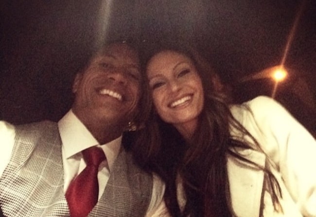 Lauren Hashian and Dwayne Johnson in December 2014