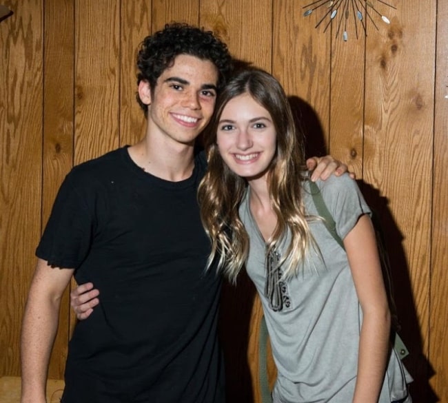 Nicole Elizabeth Berger smiling in a picture with Cameron Boyce in Los Angeles, California