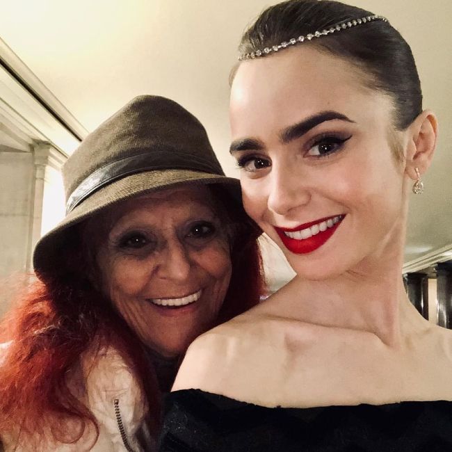 Patricia and Lily Collins seen together in 2019
