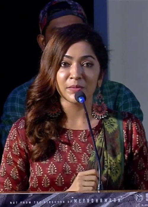 Ramya Subramanian as seen in a screenshot that was taken from a video while she was giving her Speech at 'Aadai' Trailer Launch in July 2019