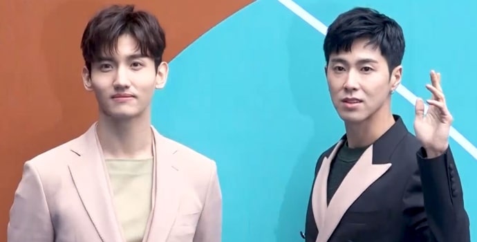 Shim Chang-min and Jung Yun-ho at the HERA Seoul Fashion Week in March 2018