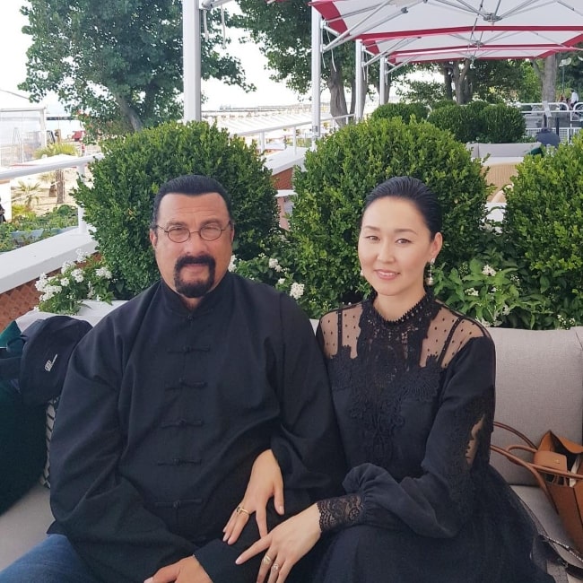 Steven Seagal with his wife in August 2018