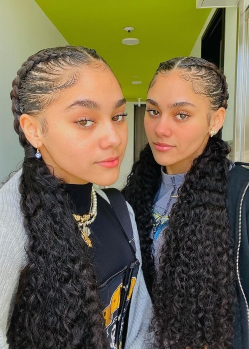 Alexa Montes as seen in a selfie that was taken with her twin sister Alicia Montes in March 2021