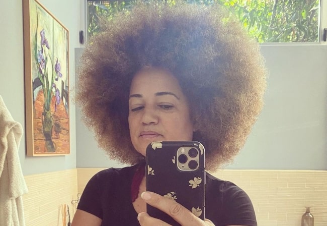 Bridgid Coulter in May 2020 having combed her hair out and taken good care of it