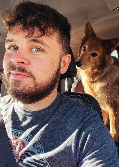 Bryan Lanning as seen in a selfie with his dog that was taken in February 2021