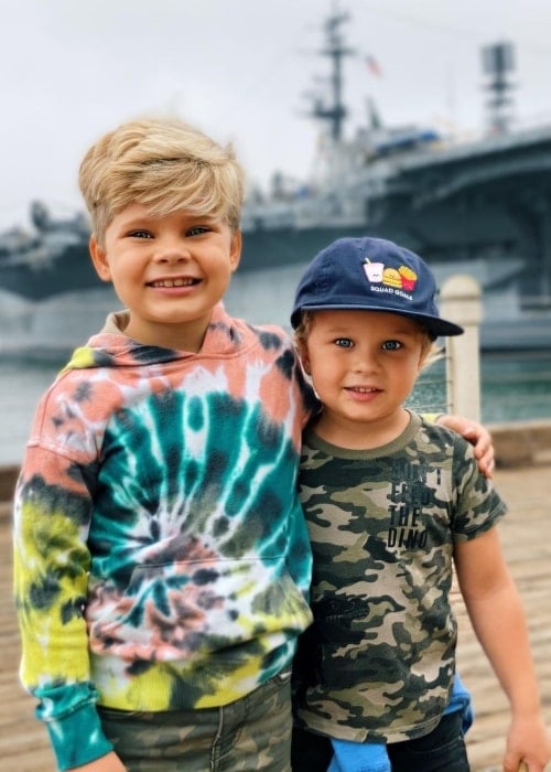 Finley Lanning as seen in a picture with his brother Oliver Lanning at the USS Midway Museum in October 2020