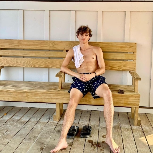 Gavin Casalegno as seen while posing shirtless for the camera in July 2021