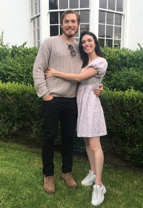 Grace Fulton in July 2020 with her beau celebrating a year of laughing together