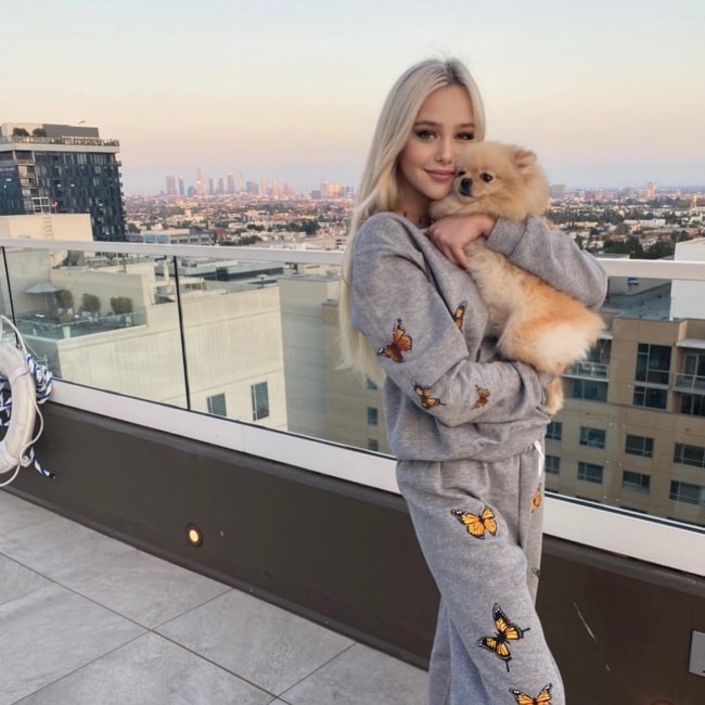 Havanna Winter as seen in a picture that was taken with her dog Vanilla in Los Angeles, California in April 2021