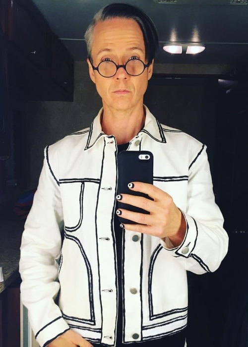 John Cameron Mitchell as seen while taking a mirror selfie in Portland, Oregon in December 2020