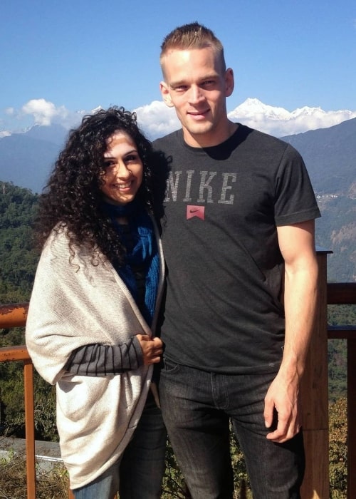 Karl Rock as seen in a picture that was taken with his wife Manisha Malik in Sikkim in January 2021