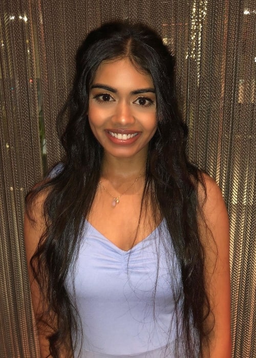 Megan Suri as seen while smiling for the camera in Beverly Hills, California in October 2019