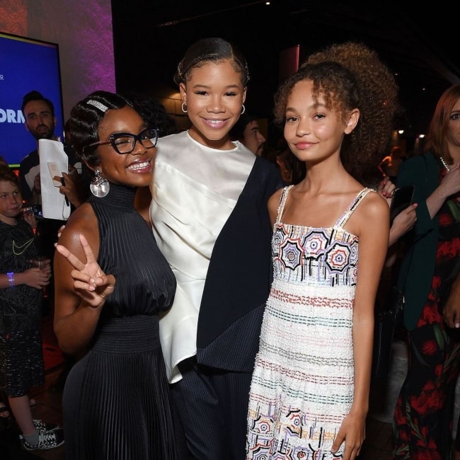 Nico Parker as seen in a picture that was taken with actress Storm Reid and Marsai Martin in August 2019