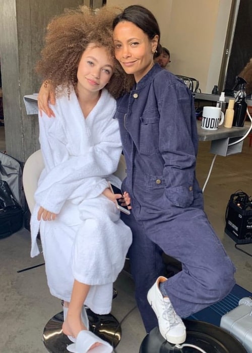 Nico Parker as seen in a picture that was taken with actress Thandiwe Newton in May 2019