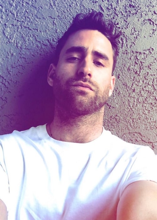 Oliver Jackson-Cohen as seen while taking a selfie in Los Angeles, California in April 2019