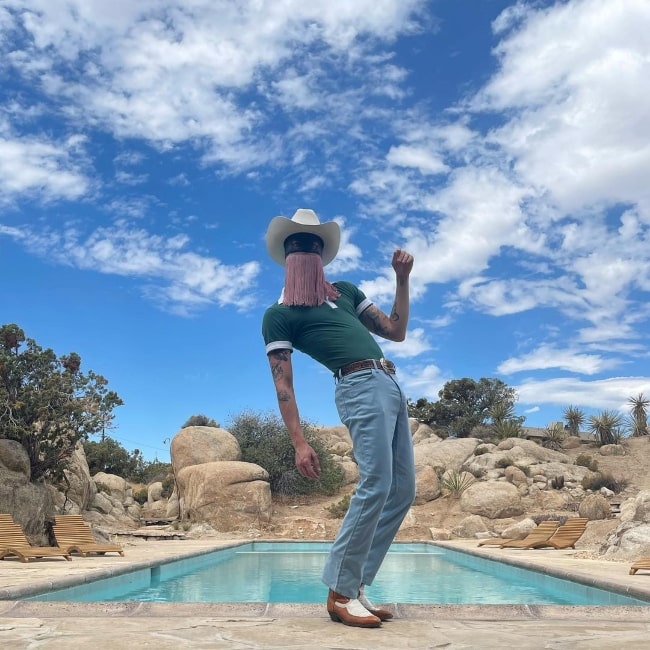 Orville Peck as seen while posing for a stunning picture in Joshua Tree, California in July 2021