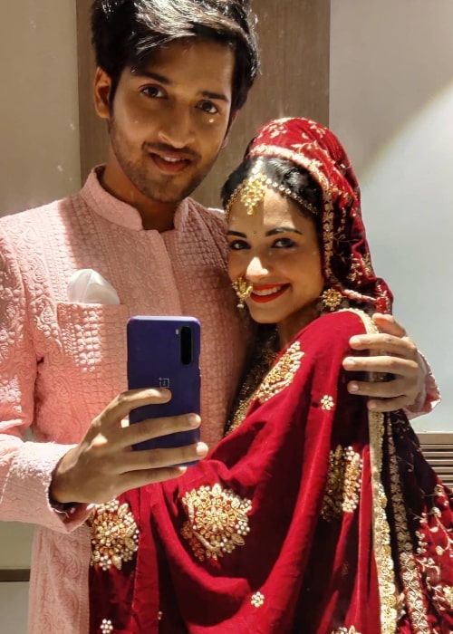 Shagun Sharma as seen in a selfie that was taken with her co-star Rajat Verma in Diu in May 2021