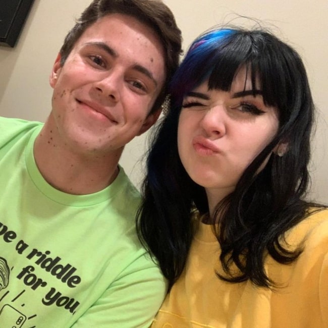 Yegor C as seen in a selfie that was taken in Fort Worth, Texas in September 2019, with Instagram star Caroline Carr