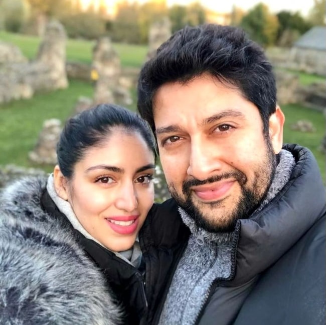 Aftab Shivdasani as seen while taking a selfie with Nin Dusanj Shivdasani in the United Kingdom