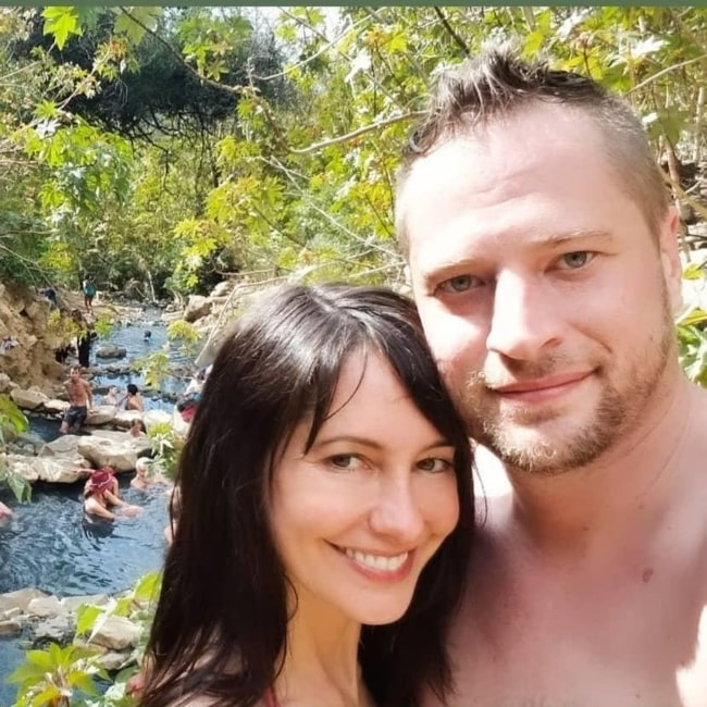 Charlene Amoia as seen in a selfie that was taken with her beau zacandabackpack at Hot Springs Trail in March 2021