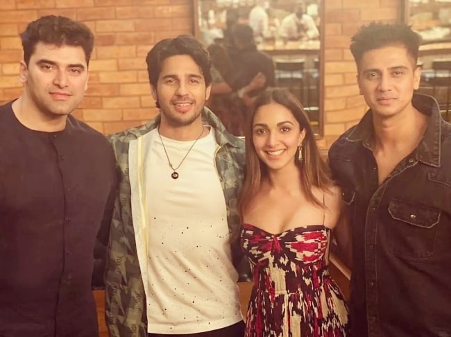 From Left to Right - Nikitin Dheer, Sidharth Malhotra, Kiara Advani, and Shiv Panditt in August 2021