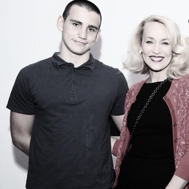 Gabriel Jagger as seen posing alongside his mother Jerry Hall