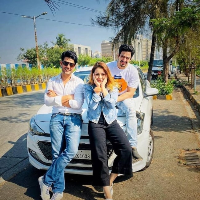 Hasan Zaidi in a picture with actress Sehrish Ali and Piyush Sahdev in March 2021