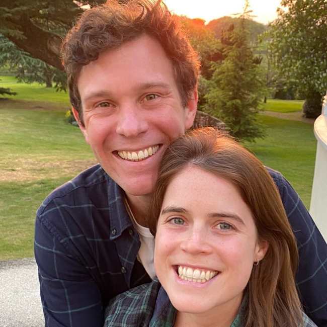 Jack Brooksbank and Princess Eugenie seen in 2020